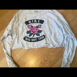 'Girl you got this' small crop long sleeve
